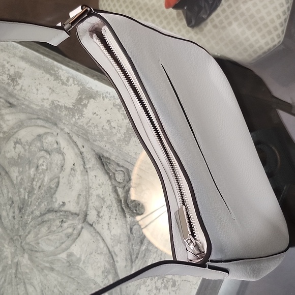 Michael KORS Kensington Large Pebbled Leather Hobo Shoulder Bag WHITE - Picture 8 of 14